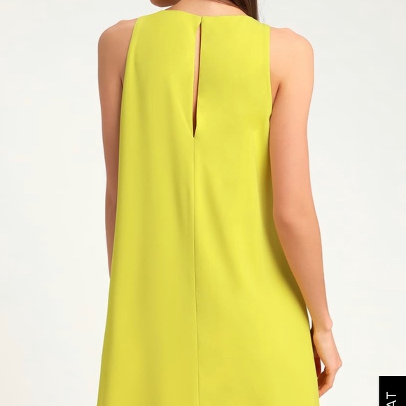 NEAR OR BAR CHARTREUSE SHIFT DRESS  (2 available) - Picture 3 of 5